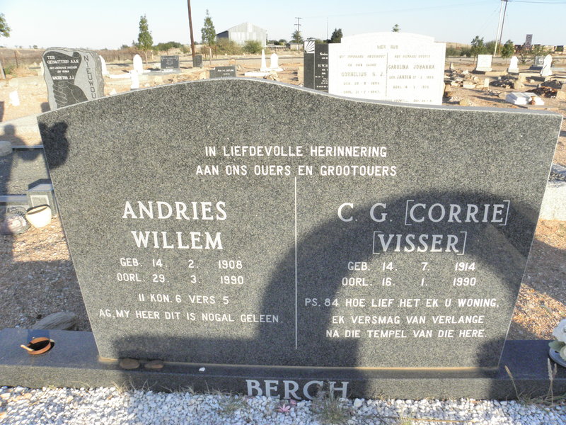 BERGH Andries Willem 1908-1990 &amp; C.G. VISSER 1914-1990