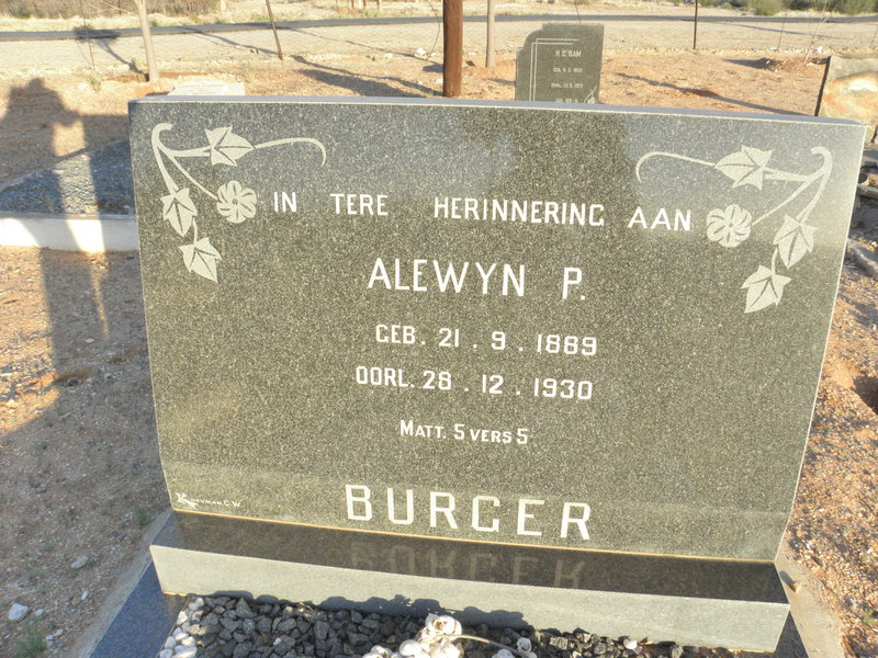 BURGER Alwyn P. 1889-1930
