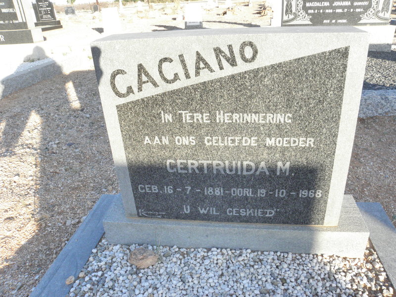 GAGIANO Gertruida M. 1881-1968