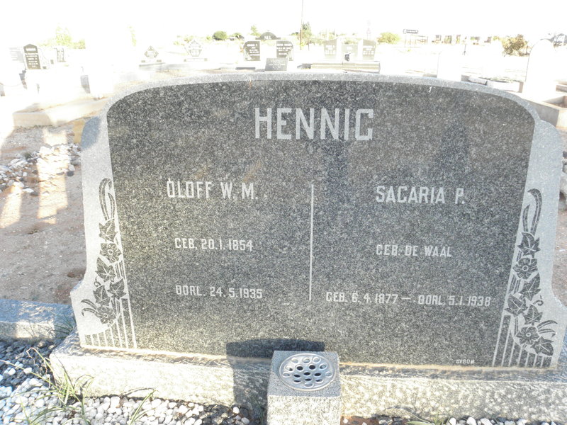 HENNIG Oloff W.M. 1854-1935 &amp; Sagaria P. de WAAL 1877-1938