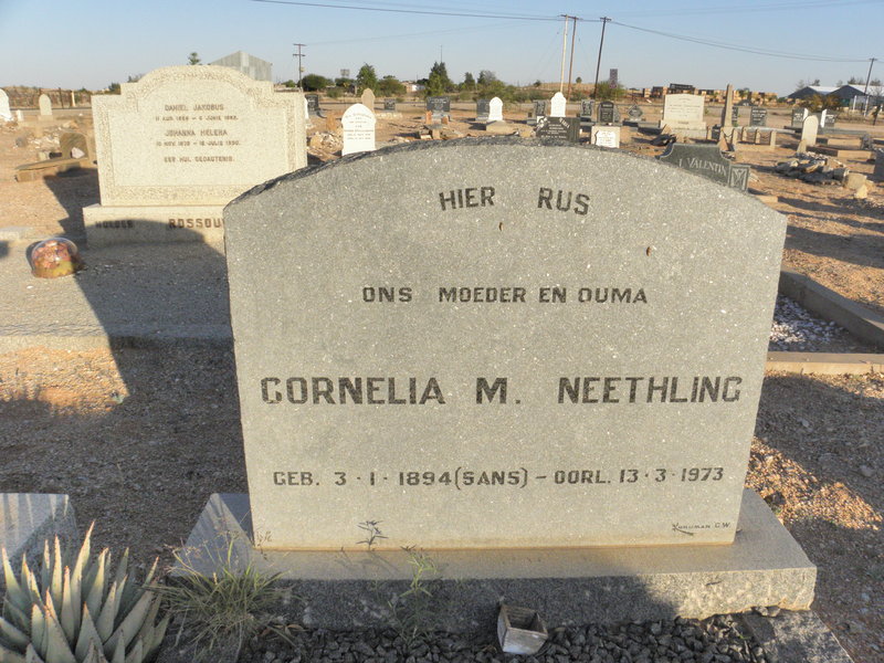 NEETHLING Jan H. 1883-1963 &amp; Cornelia M. SANS 1894-1973