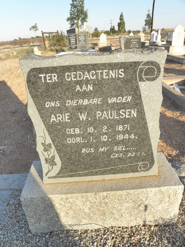 PAULSEN Arie W. 1871-1944