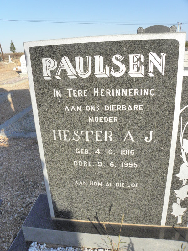 PAULSEN Petrus J. 1901-1969 &amp; Hester A.J. 1916-1995