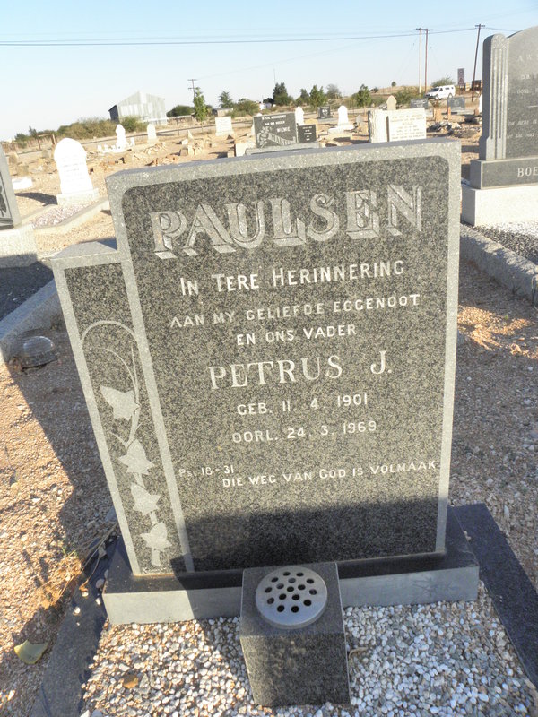 PAULSEN Petrus J. 1901-1969 &amp; Hester A.J. 1916-1995