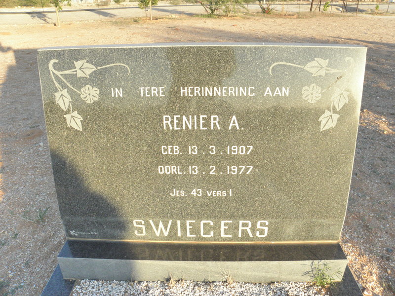 SWIEGERS Renier A. 1907-1977