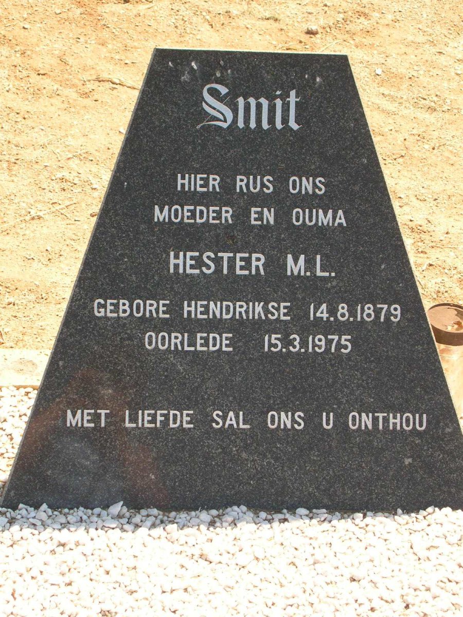 SMIT Hester M.L. geb. HENDRIKSE 1879-1975