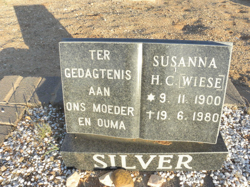 SILVER Susanna H.C. nee WIESE 1900-1980