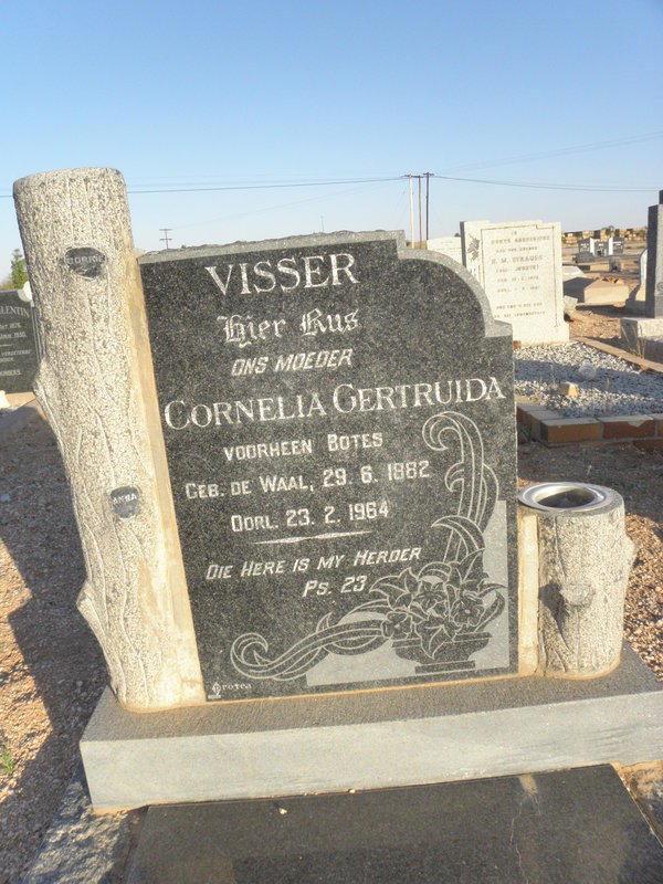 VISSER Cornelia Gertruida previously BOTES nee de WAAL 1882-1964