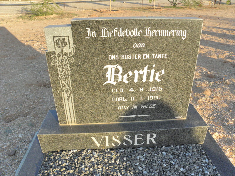 VISSER Bertie 1915-1986