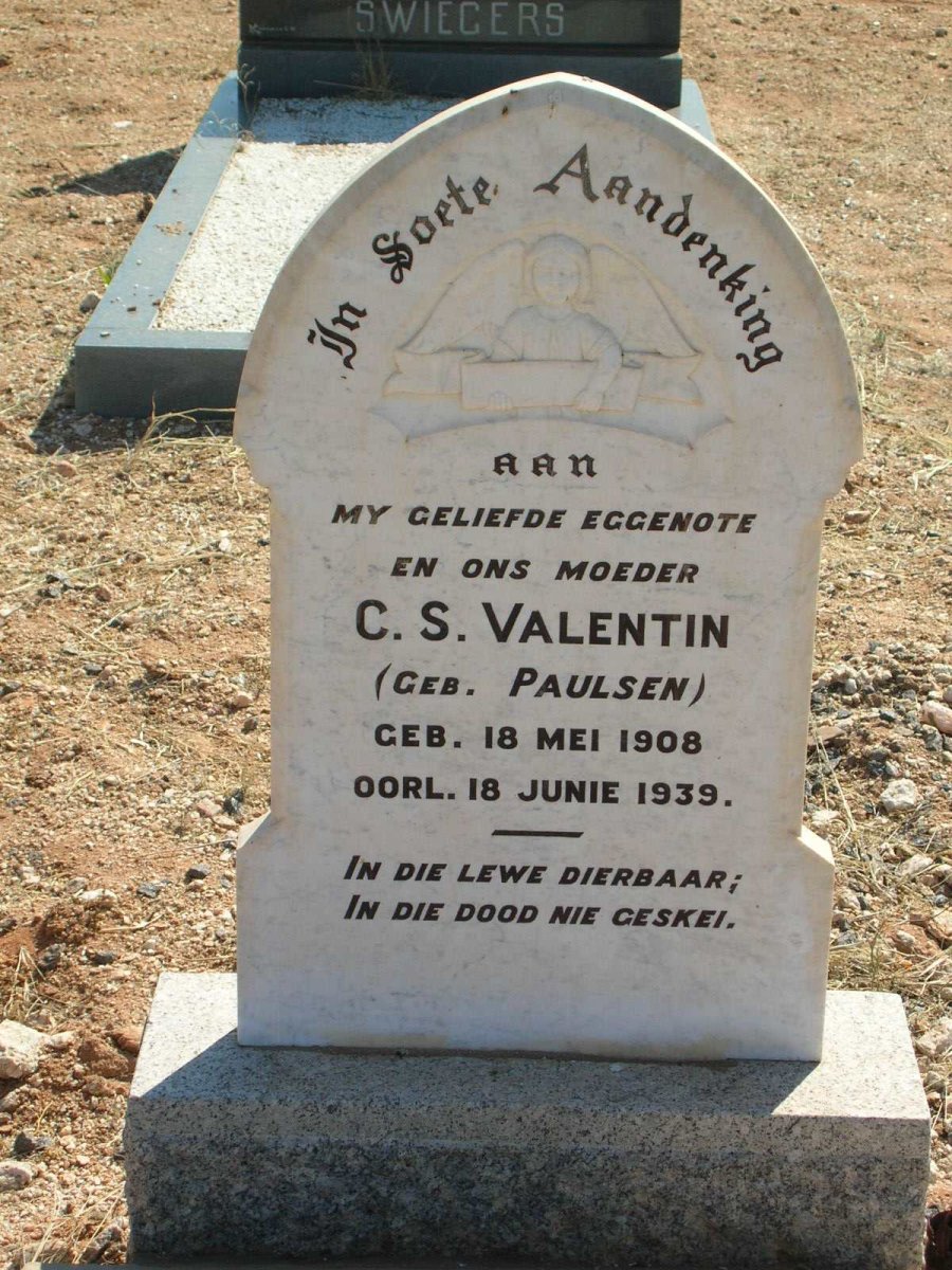 VALENTIN C.S. geb. PAULSEN 1908-1939