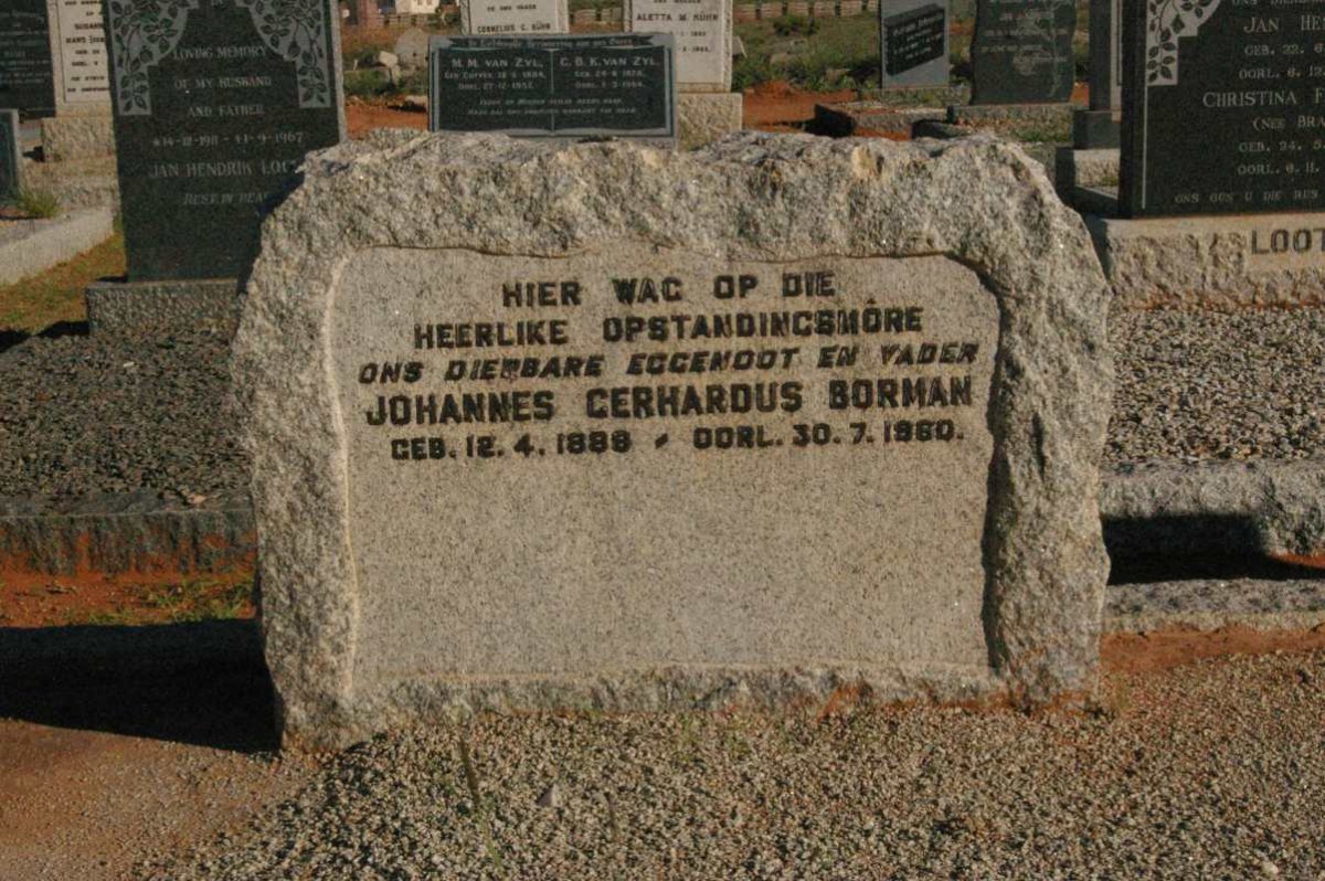 BORMAN Johannes Gerhardus 1888-1960