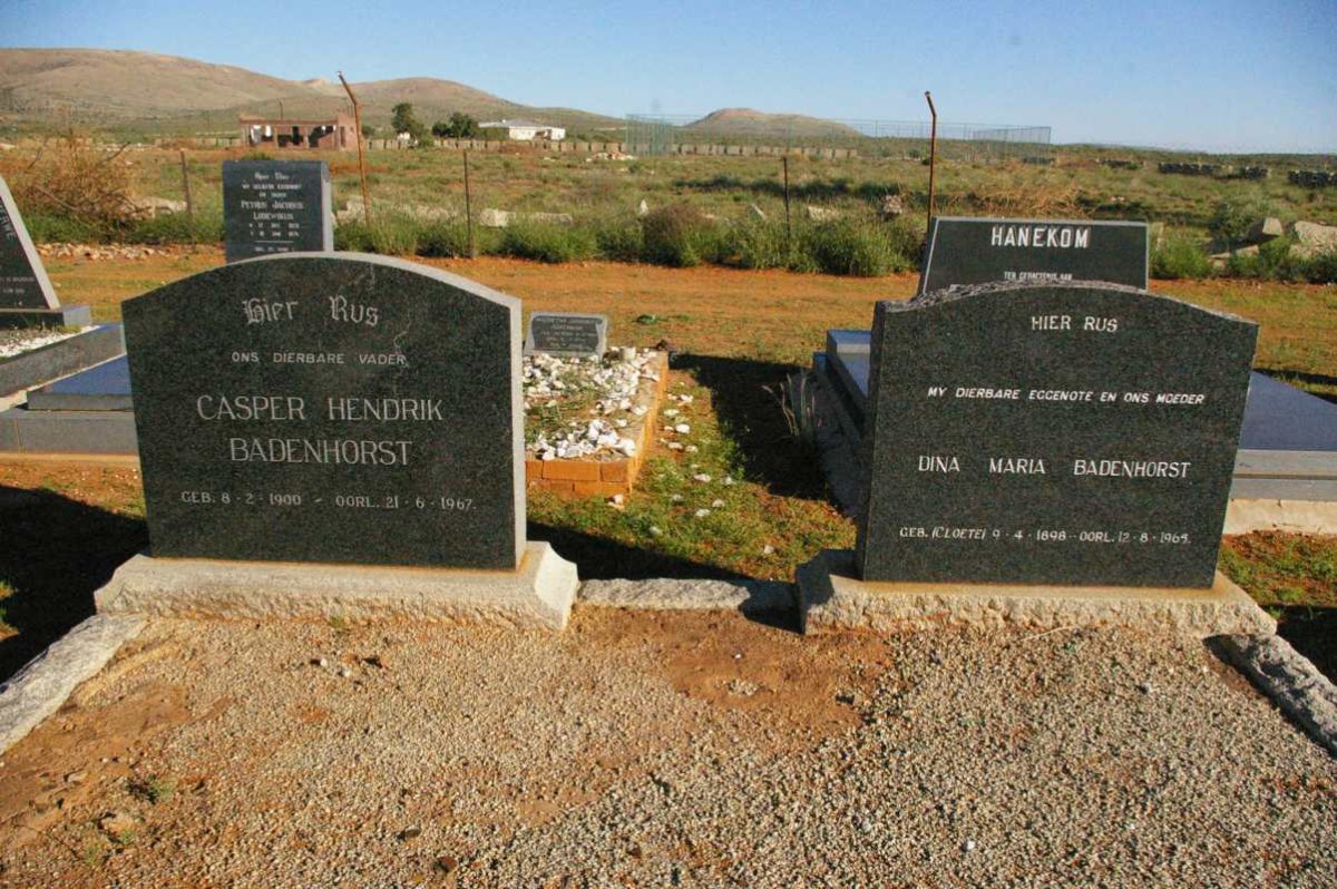 BADENHORST Casper Hendrik 1900-1967 &amp; Dina Maria CLOETE 1898-1965