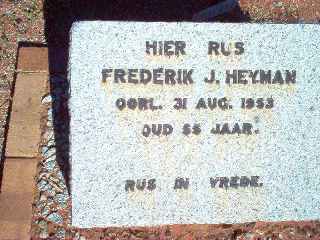 HEYMAN Frederik J. -1953