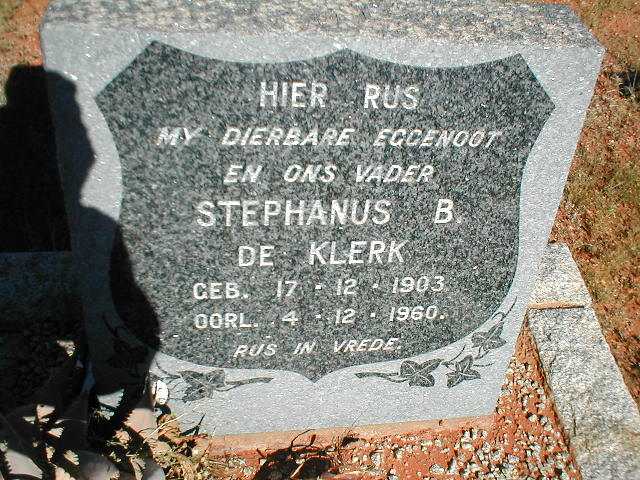 KLERK Stephanus B., de 1903-1960