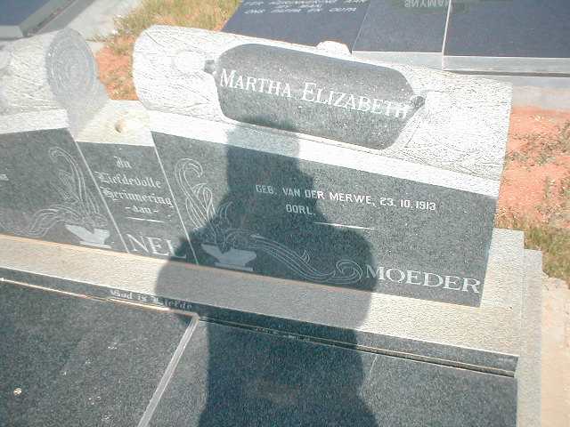 NEL Martha Elizabeth nee VAN DER MERWE 1913-