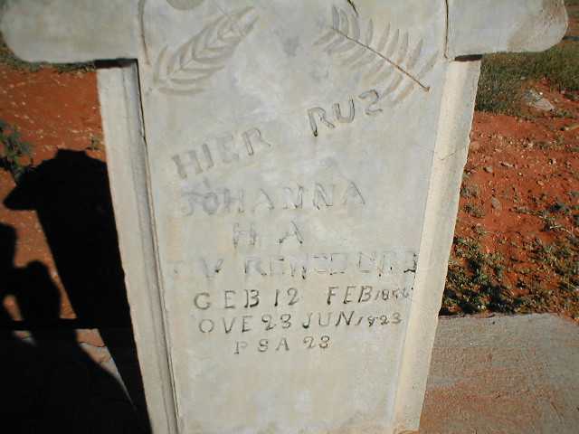 RENSBURG Johanna H.A., J. van 1856-1923