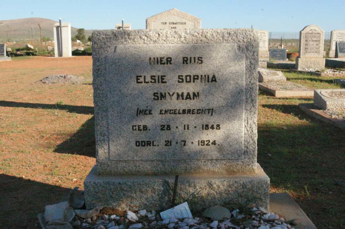 SNYMAN Elsie Sophia nee ENGELBRECHT 1848-1924