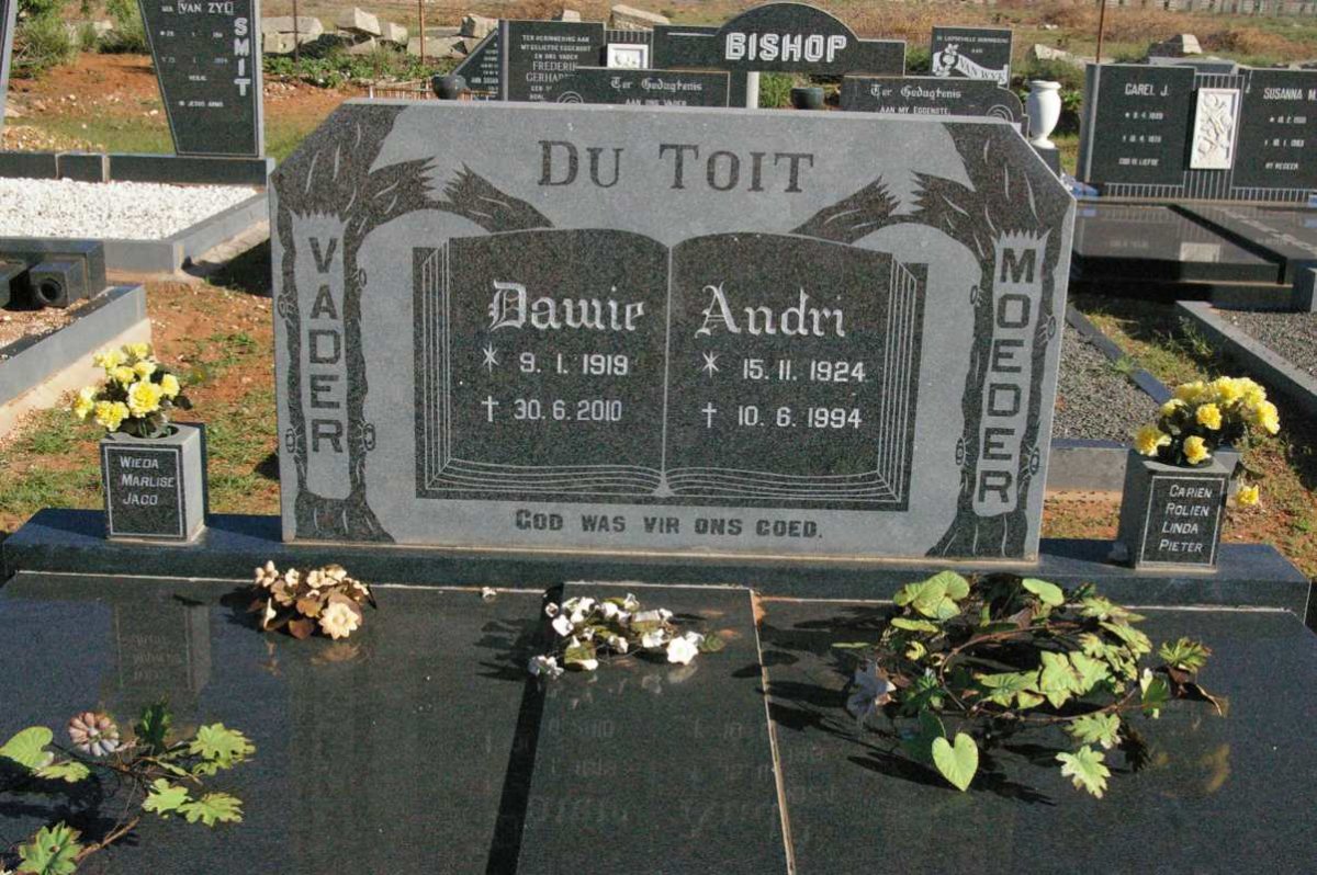 TOIT Dawie, du 1919-2010 &amp; Andri 1924-1994