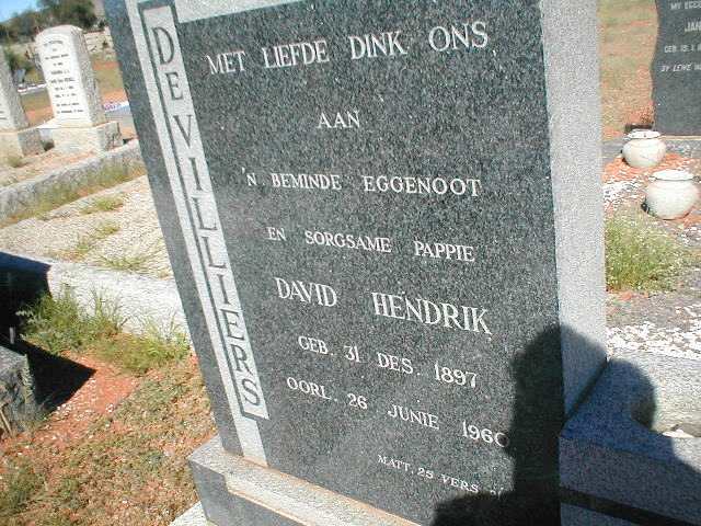 VILLIERS David Hendrik, de 1897-1960