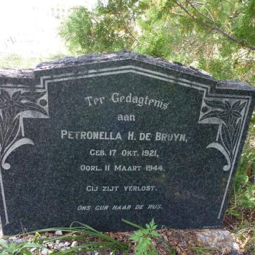 BRUYN Petronella H., de 1921-1944
