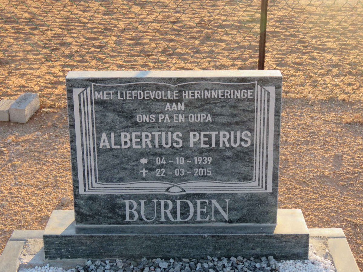 BURDEN Albertus Petrus 1939-2015
