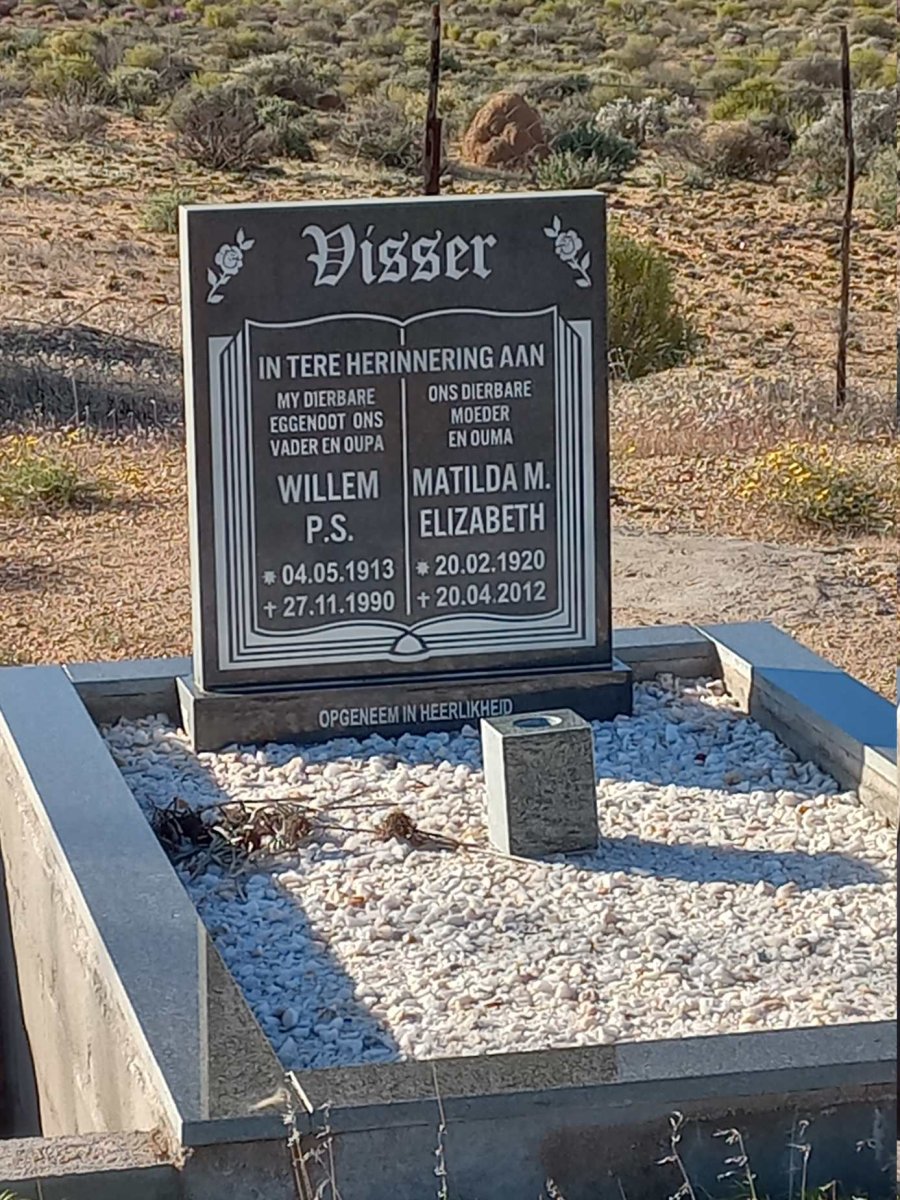 VISSER Willem P.S. 1913-1990 &amp; Matilda M. Elizabeth 1920-2012