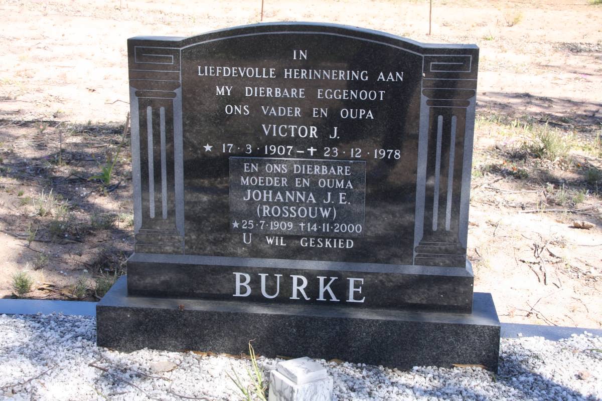 BURKE Victor J. 1907-1978 &amp; Johanna J.E. ROSSOUW 1909-2000