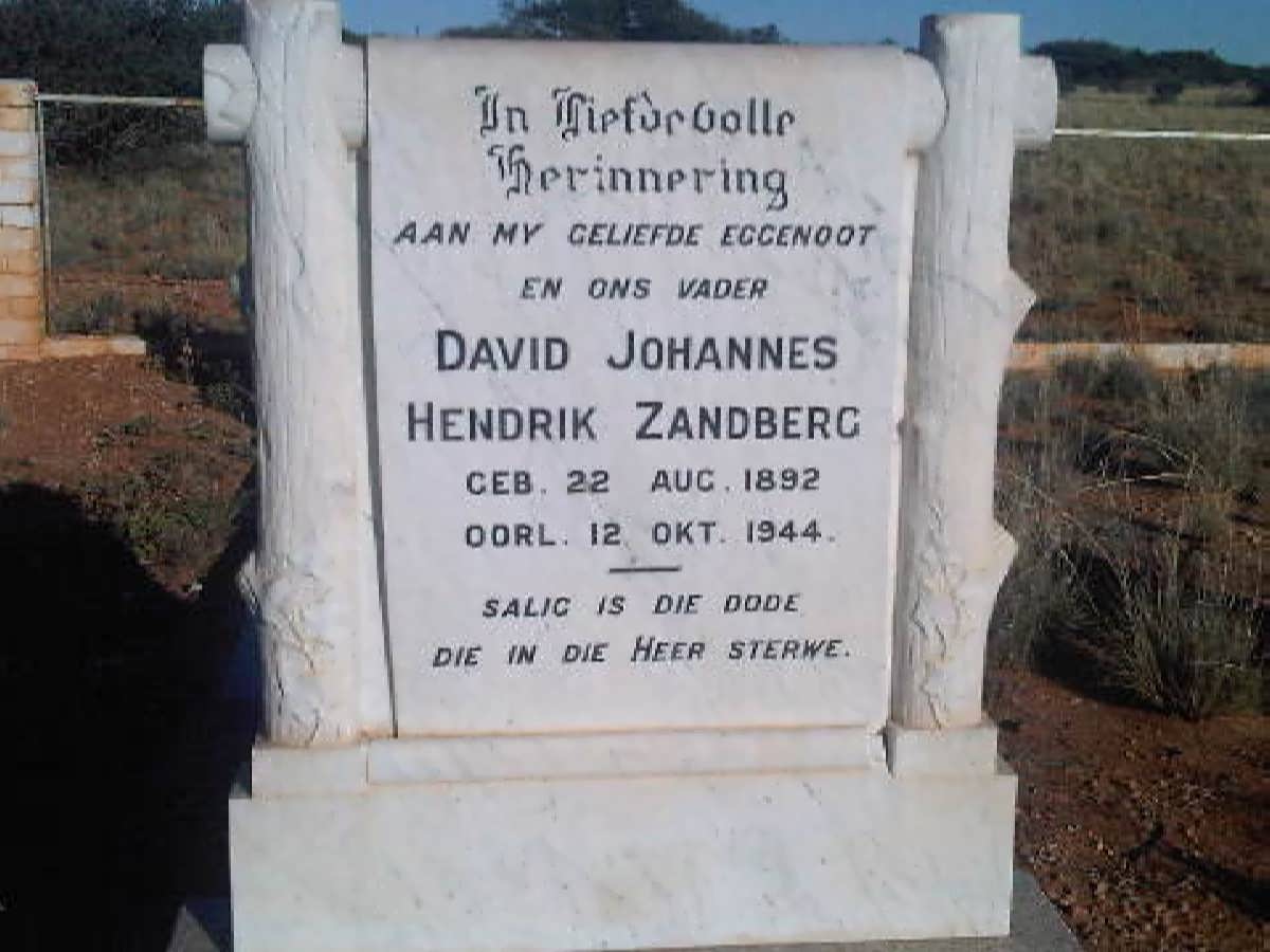 ZANDBERG David Johannes Hendrik 1892-1944