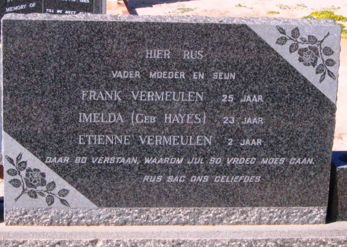 VERMEULEN Frank &amp; Imelda HAYES :: VERMEULEN Etienne 