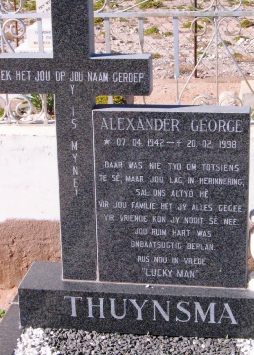 THUYNSMA Alexander George 1942-1998