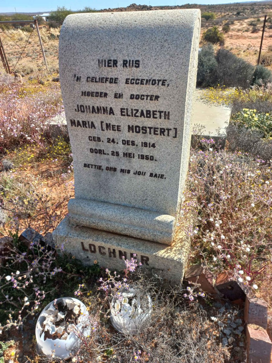 LOCHNER Johanna Elizabeth Maria nee MOSTERT 1914-1950