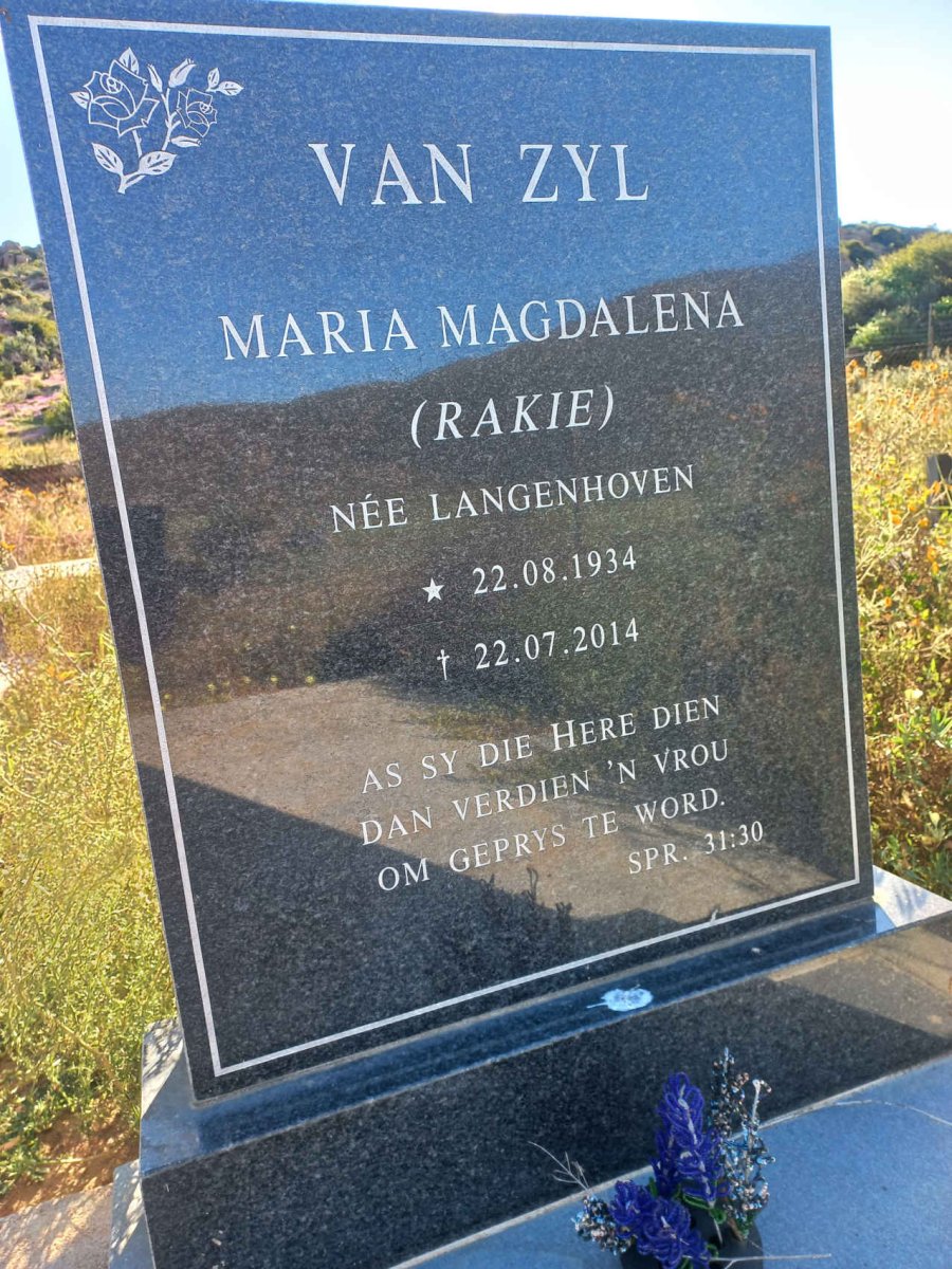ZYL Maria Magdalena, van nee LANGENHOVEN 1934-2014