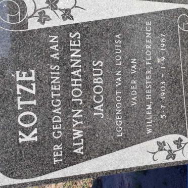 KOTZE Alwyn Johannes Jacobus 1903-1987