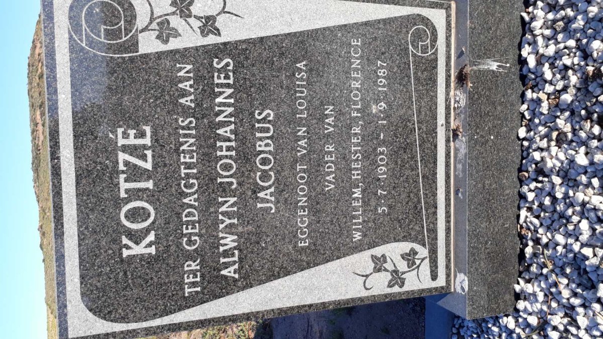 KOTZE Alwyn Johannes Jacobus 1903-1987