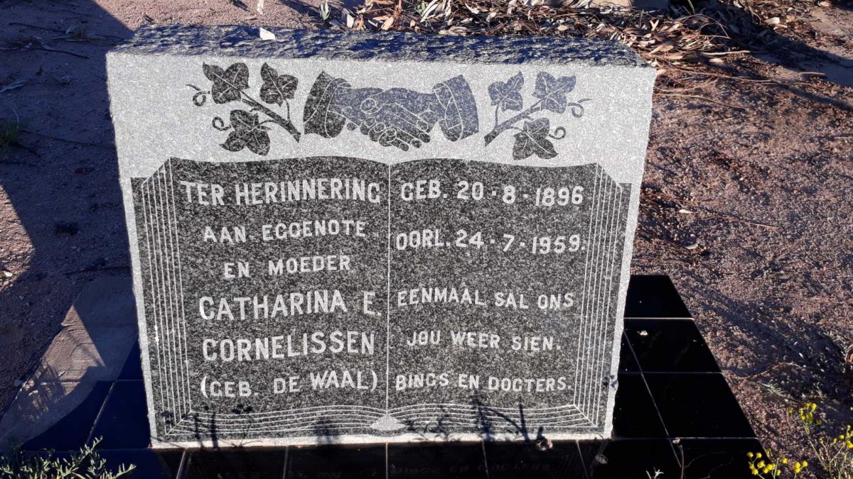CORNELISSEN Catharina E. nee DE WAAL 1896-1959