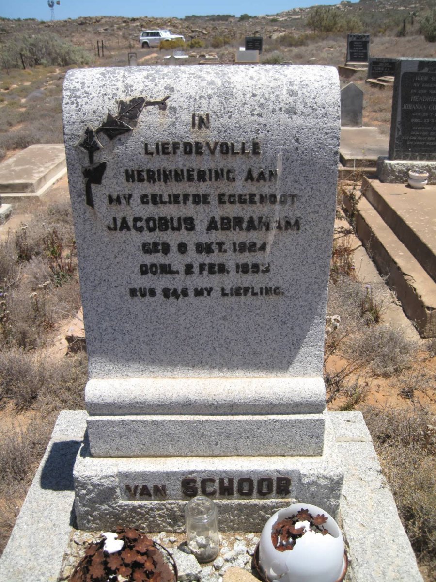 SCHOOR Jacobus Abraham, van 1924-1953