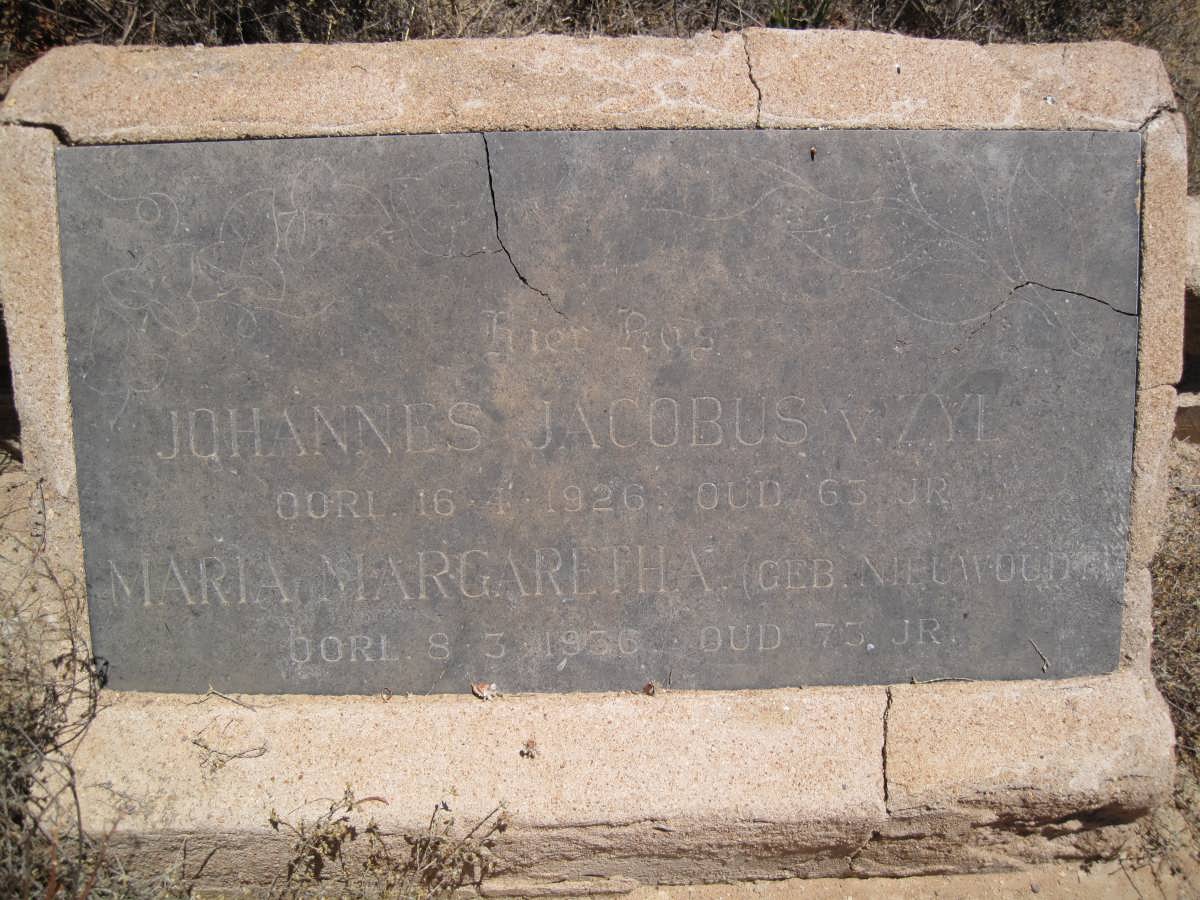 ZYL Johannes Jacobus, van  -1926 &amp; Maria Margaretha NIEUWOUDT -1936 