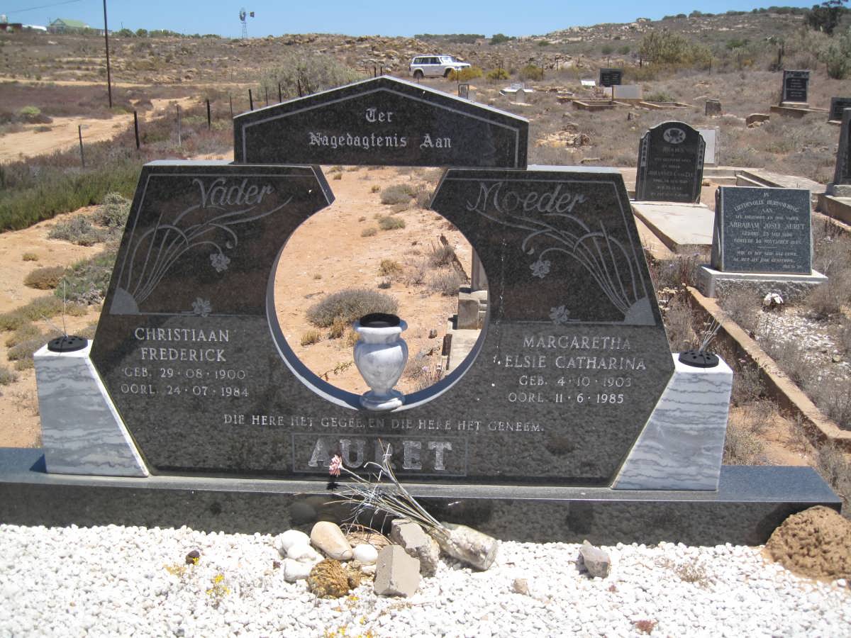 AURET Christiaan Frederick 1900-1984 &amp; Margaretha Elsie Catharina 1903-1985
