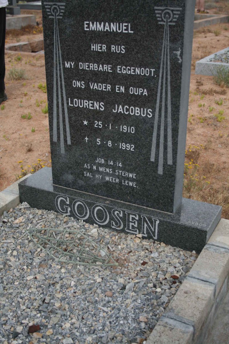 GOOSEN Lourens Jacobus 1910-1992