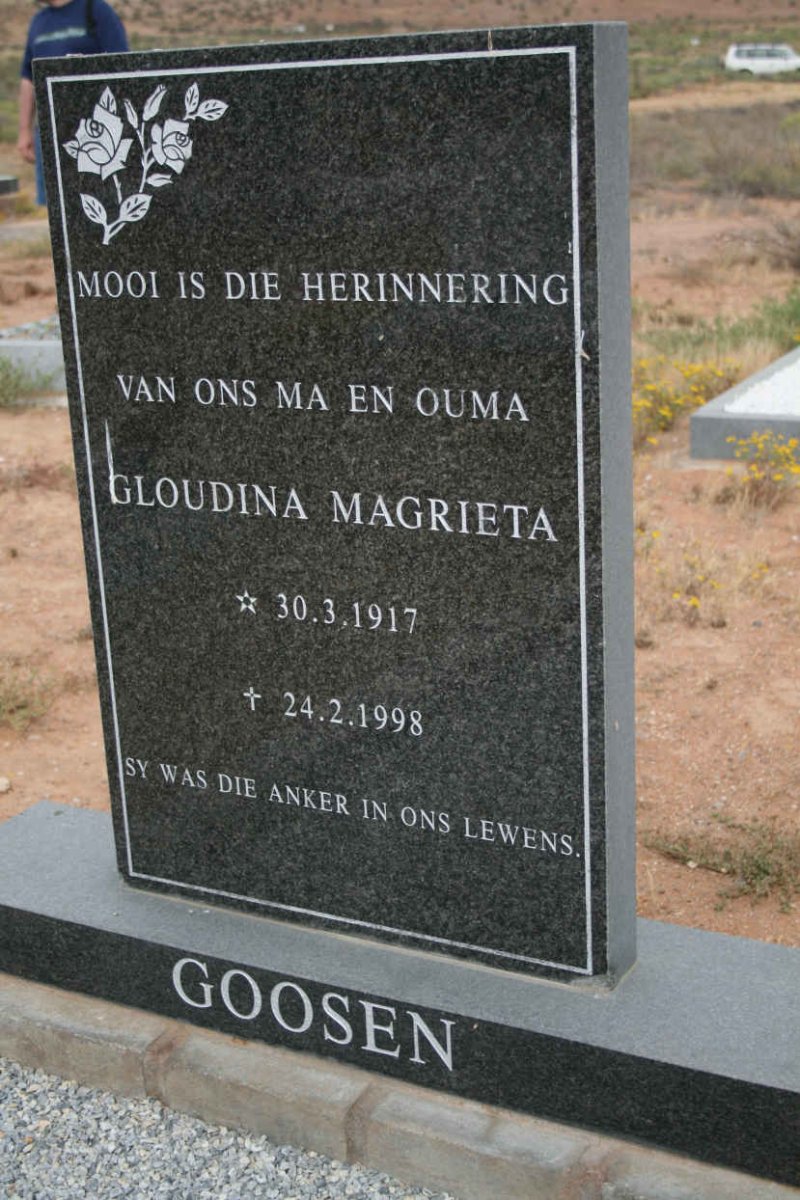 GOOSEN  Gloudina  Magrieta 1917-1998