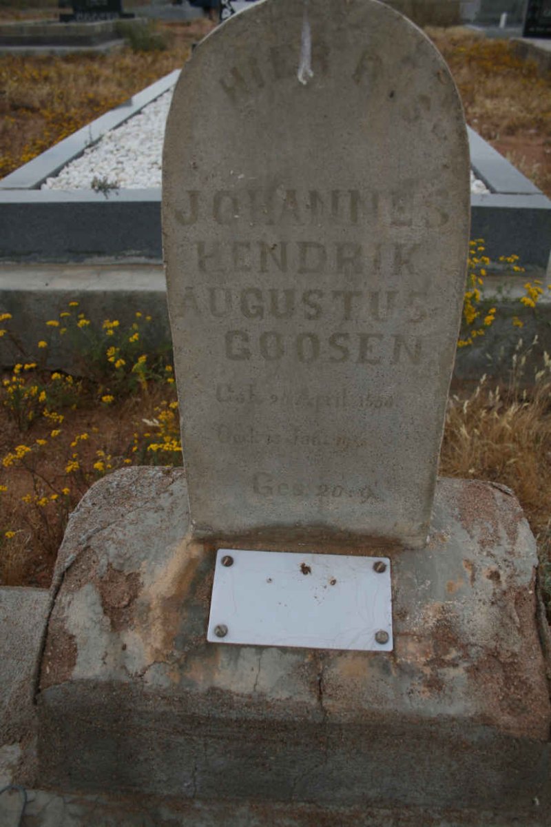 GOOSEN Johannes Hendrik Augustus 1850-193?