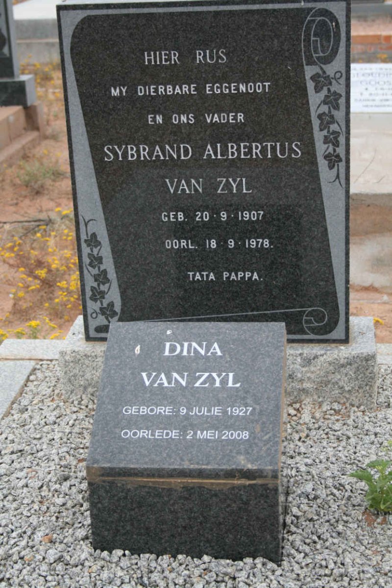 ZYL Sybrand Albertus, van 1907-1978 :: ZYL Dina, van 1927-2008