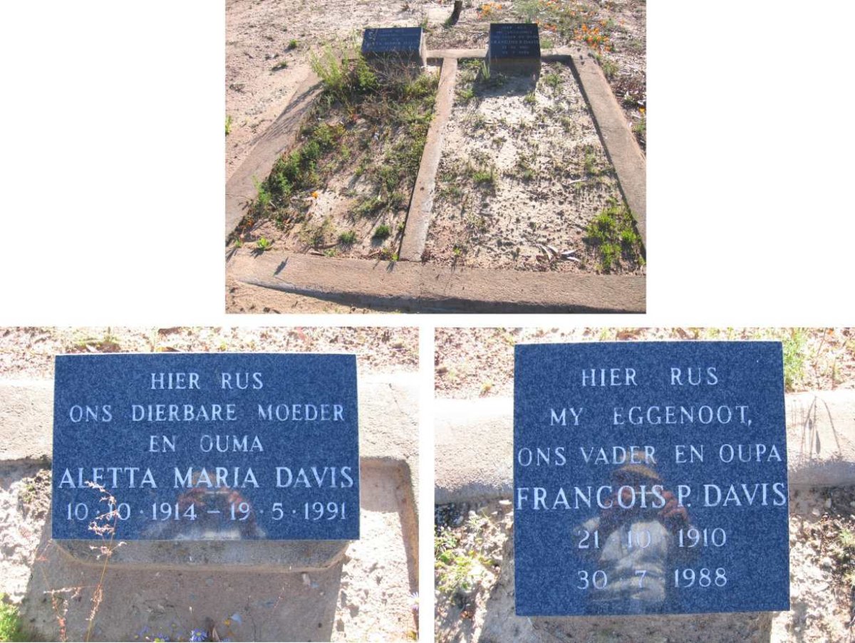 DAVIS Francois P. 1910-1988 &amp; Aletta Maria 1914-1991