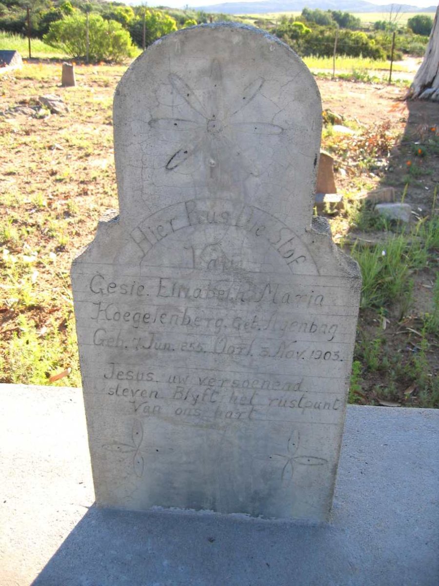 KOEGELENBERG Gesie Elizabeth Maria nee AGENBAG 1855-1903