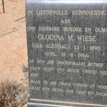 WIESE Glodina M.nee AGENBAG 1890-1966