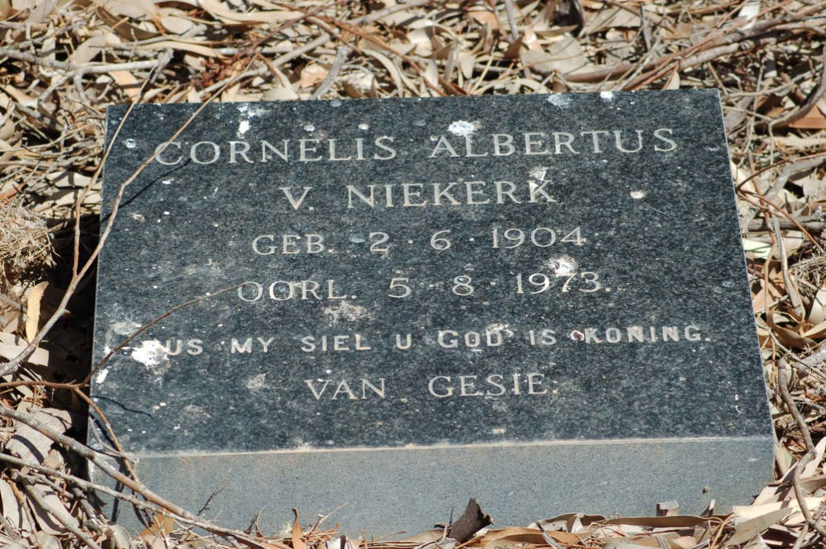 NIEKERK Cornelis Albertus, van 1904-1973