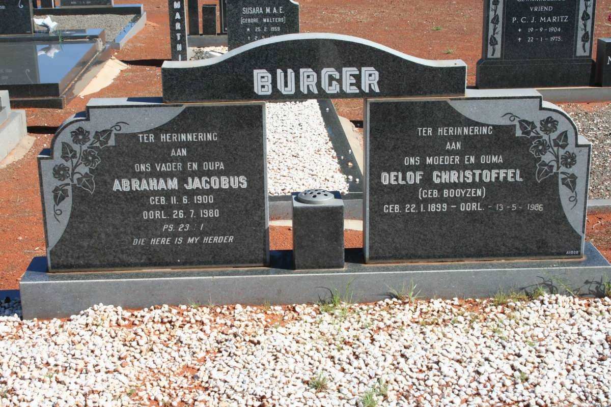 BURGER Abraham Jacobus  1900-1980 &amp; Oelof Christoffel BOOYZEN 1899-1986