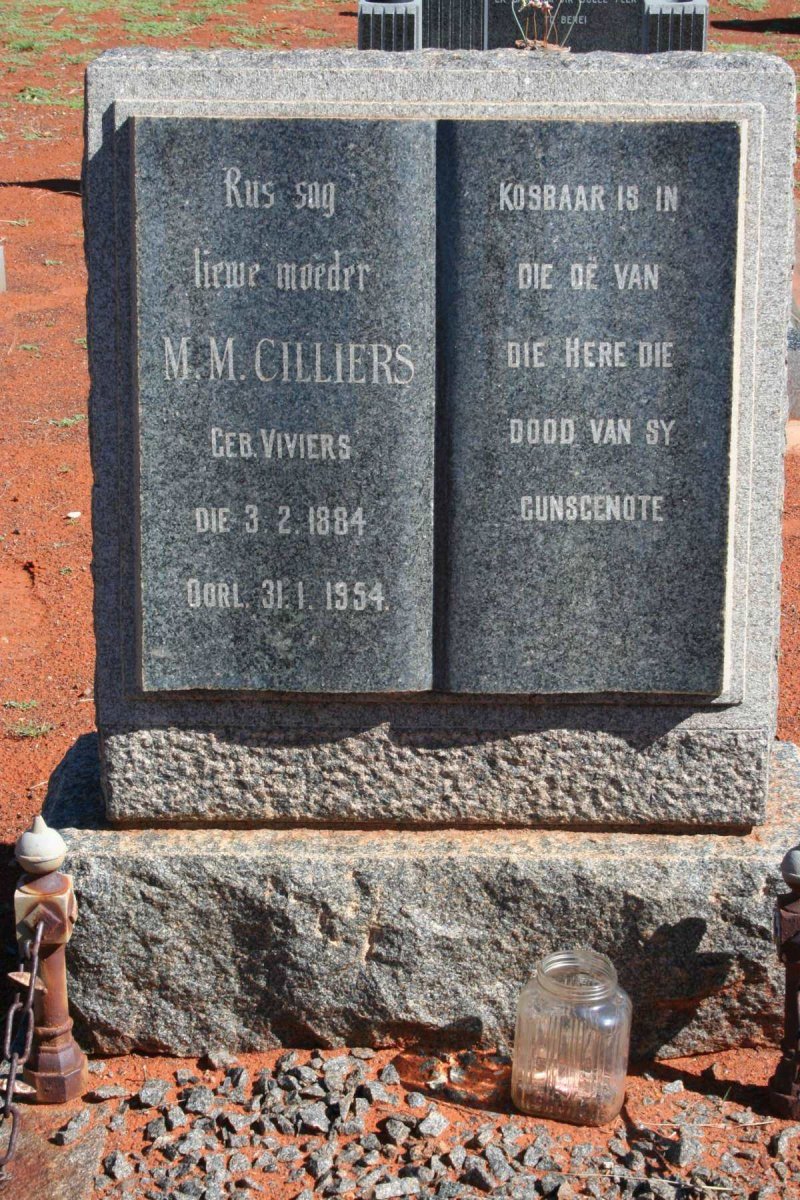 CILLIERS M.M nee VIVIERS 1884-1954