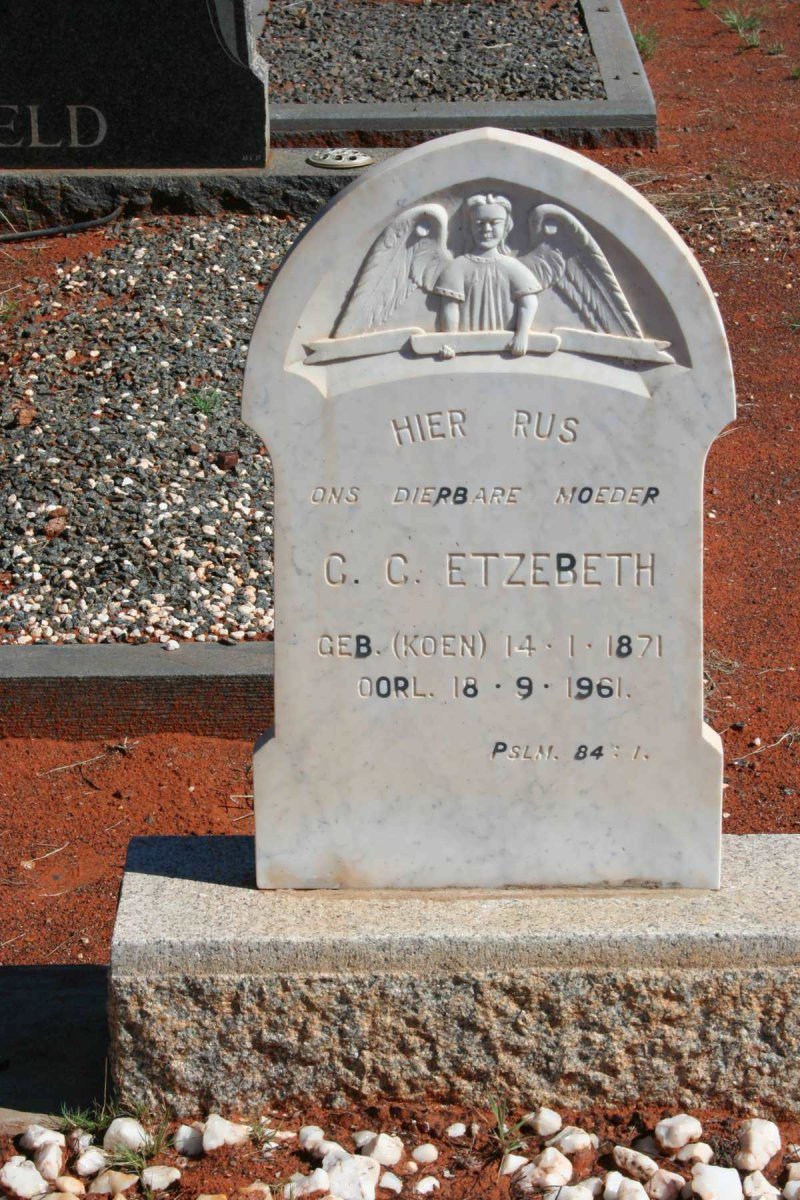ETZEBETH G.C. nee KOEN  1871-1961