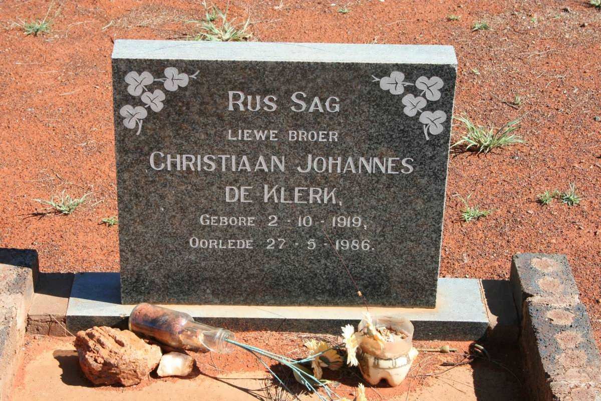 KLERK Christiaan Johannes, de 1919-1986